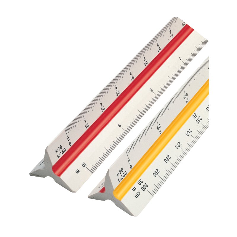 rotring driekantige schaalliniaal architect, kunststof, wit